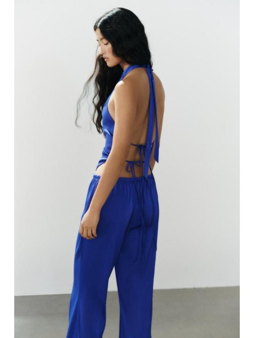 ZARA ASYMMETRIC SATIN HALTER TOP 2748/332/446